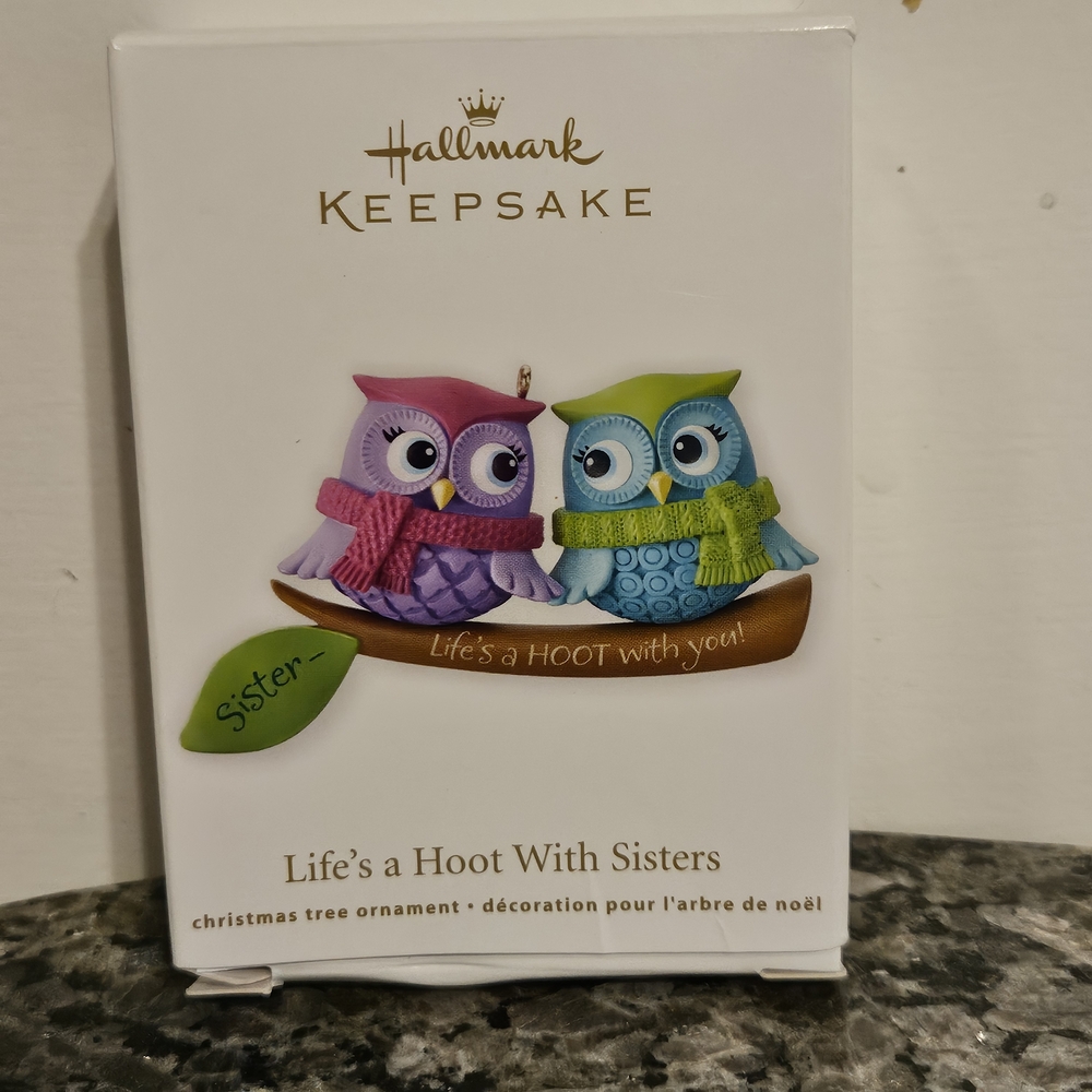 Hallmark Keepsake Colorful Life's A HOOT With SISTERS Owls Ornament